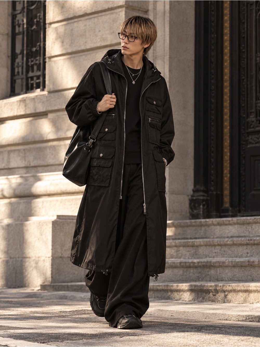 Dolce & Gabbana SS24 Black Sicily Long Hooded Utility Cargo Coat NWT